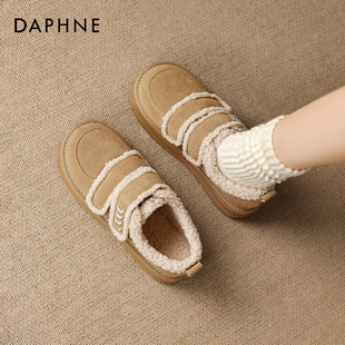 达芙妮加绒二棉鞋女款2026新款冬季勃肯雪地靴厚底毛毛绒冬季鞋子