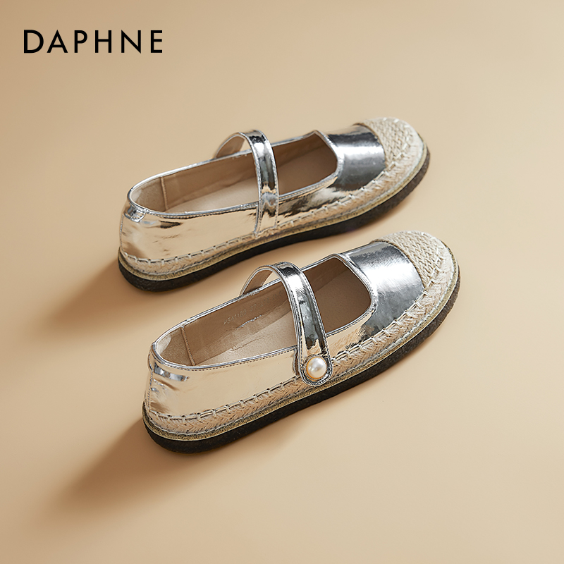 达芙妮透气单鞋女一脚蹬渔夫鞋