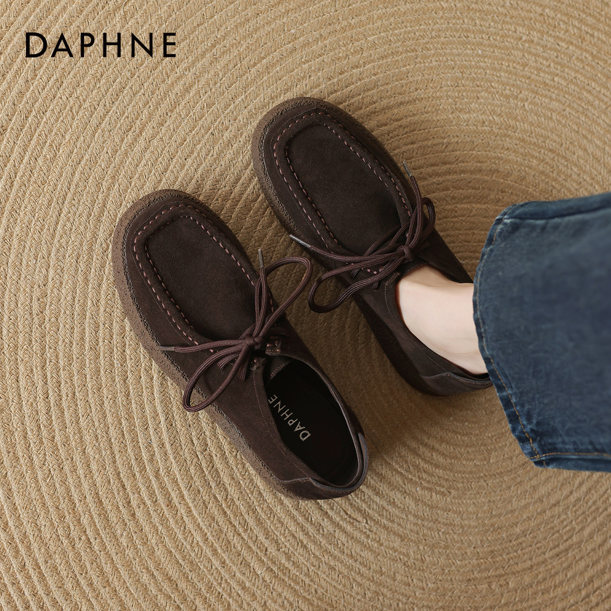 厚底乐福鞋棕色勃肯粗跟休闲单鞋