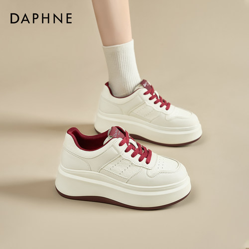 达芙妮厚底小白鞋女轻便内增高