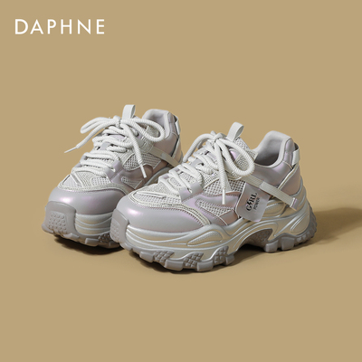 达芙妮夏天透气厚底增高老爹鞋女