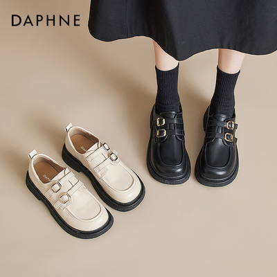 气质英伦风乐福鞋配裙子