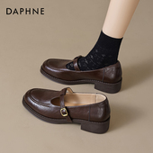 通勤小皮鞋 达芙妮棕色乐福鞋 英伦风 法式 玛丽珍单鞋 女春季 2026新款