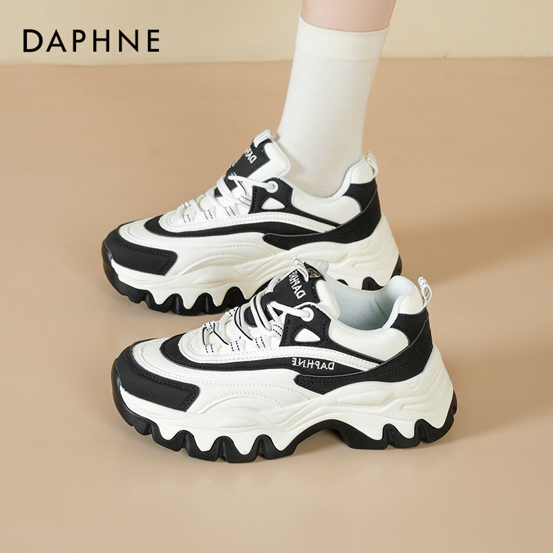 达芙妮厚底老爹鞋女款2025新款春秋黑色增高女鞋2026新款运动鞋子,女鞋,老爹鞋,淘宝优惠券,粉丝福利购,淘宝优惠卷