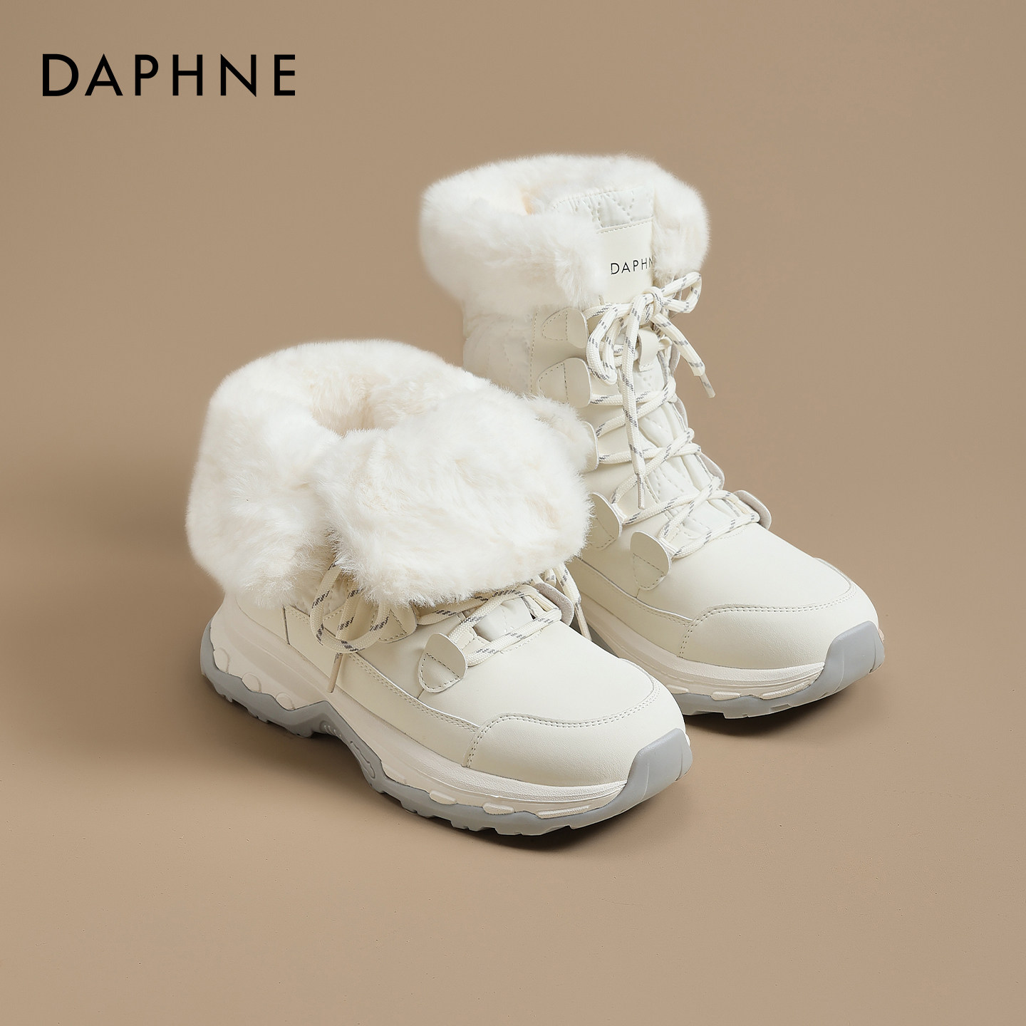 达芙妮加绒雪地靴女2025新款冬加厚防水防滑厚底棉靴东北保暖棉鞋,女鞋,时尚雪地靴,淘宝优惠券,粉丝福利购,淘宝优惠卷