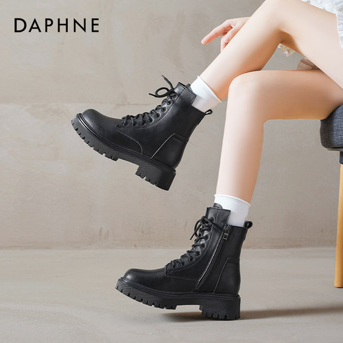 达芙妮马丁靴女厚底英伦风