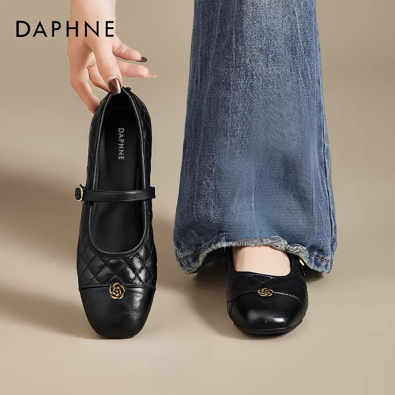 达芙妮内增高玛丽珍小皮鞋女2026新款春季法式复古黑色小香风单鞋