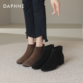 达芙妮妈妈短靴女冬季 踝靴2026新款 女士靴子加绒秋冬瘦瘦靴马丁靴