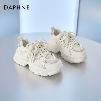 厚底老爹鞋女款网面透气小白鞋