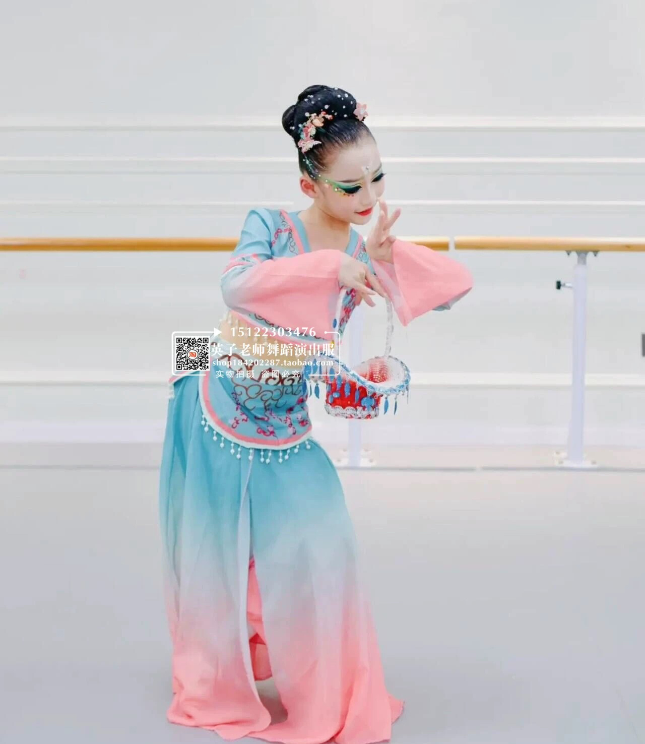 紫金舞蹈视频且吟春雨花篮跳舞道具古典舞小花篮采花姑娘舞蹈服装