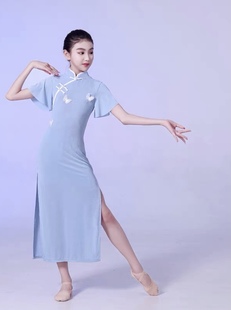 儿童古典演出舞蹈服套装女童中国风旗袍舞蹈练功服显瘦古风旗袍裙