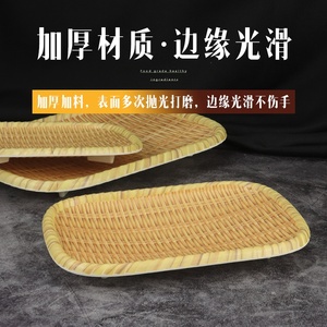 仿竹编菜盘密胺盘子火锅店仿瓷餐具商用油炸烧烤菜盘创意碟子家用