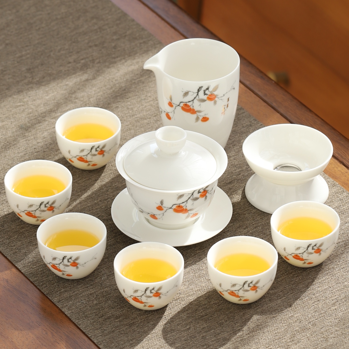 德化白瓷功夫茶具套装家用喝茶泡茶专用盖碗2025新款羊脂玉瓷茶杯
