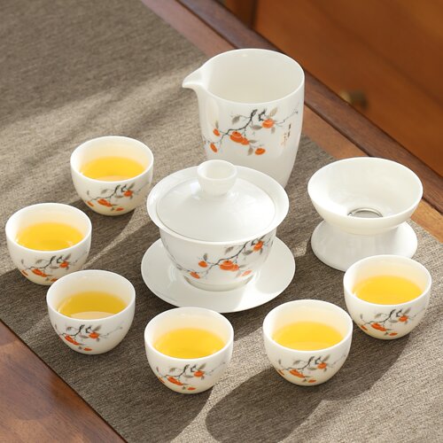 德化白瓷功夫茶具套装家用喝茶泡茶专用盖碗2025新款羊脂玉瓷茶杯