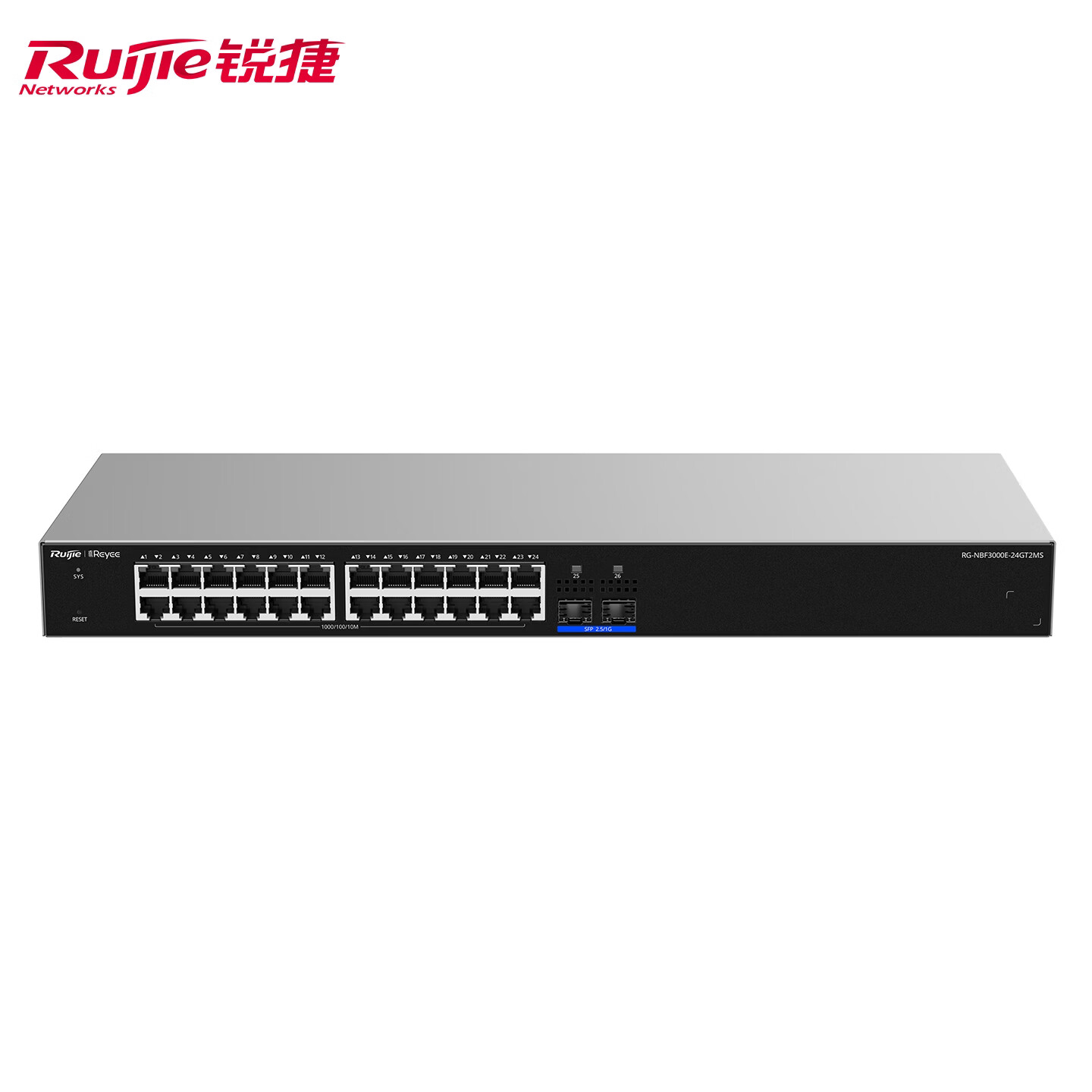 Ruijie锐捷睿易易光网管光接入交换机(ONU)RG-NBF3000E-24GT2MS 24口千兆接入+2口1G/2.5G分光上联