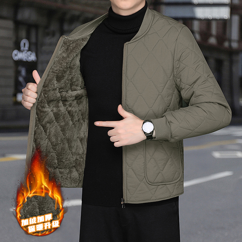 爸爸新款男士棉衣内胆短款加绒加厚棉袄打底长袖冬季轻便保暖棉服