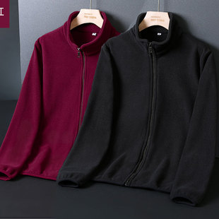 抓绒衣男外套冬季 内胆 冲锋衣摇粒绒加厚卫衣双面绒运动透气女开衫