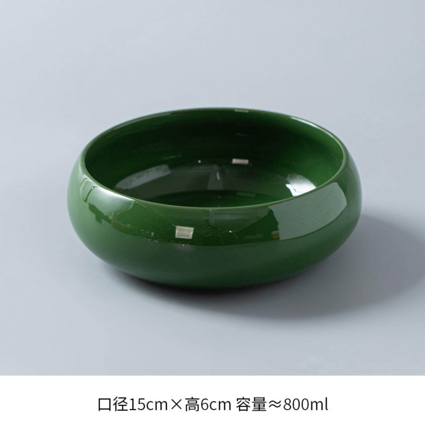 茶洗缸大号特大水盂功夫笔洗茶具盆配件大全陶瓷器精品家用品中式