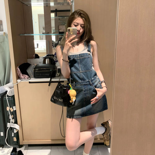 夏季美式复古牛仔A字显瘦连衣裙