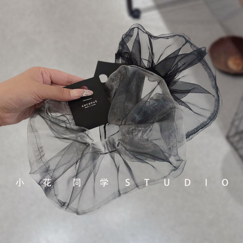 韩国发饰2025新款黑色灰色粉色橙色渐变晕染欧根纱发圈大肠圈头饰,饰品/流行首饰/时尚饰品新,发饰,淘宝优惠券,粉丝福利购,淘宝优惠卷