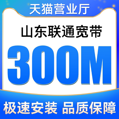 山东全省联通宽带300M包12个月安装新装报装快速上门办理