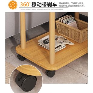 小推车边几茶几带置物架可移动家用客厅简易小桌子沙发边柜边轮桌