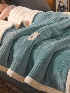 加厚珊瑚牛奶绒午睡毯子办公室小毛毯羊羔法兰绒沙发盖毯床单 冬季