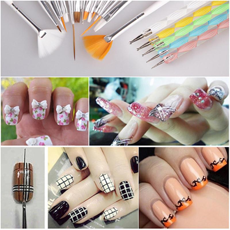 20PCS UV Gel Nail Art Design Set Dotting Painting Drawing Po