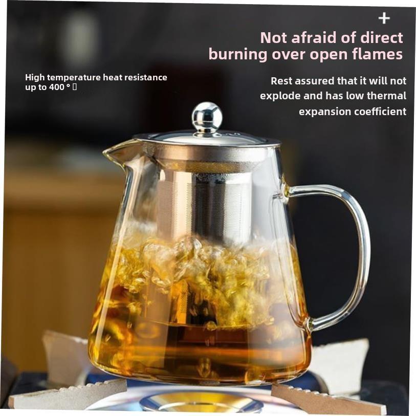 Glass teapot small filter simple tea set office tea pot 7