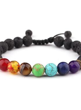 Natural Stone Orchid Turquoise Beaded Brlet Volcanic Stone J