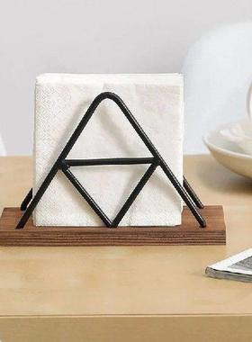 Standing Napkin Holder Wood Base Napkins Dispenser Iron