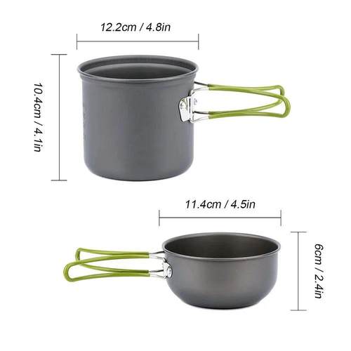Camping Cookware Mess Kit Ultralight Camping Pot Set Outdoor