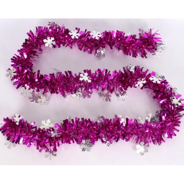 2pcs Metallic Foil Snow Rattan Tinsel Garland Christmas Tree