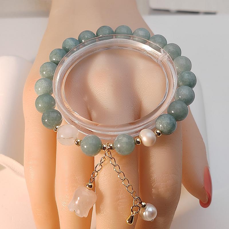 New Chinese Style Myanmar Jade Beaded Bracelet For Women Wit