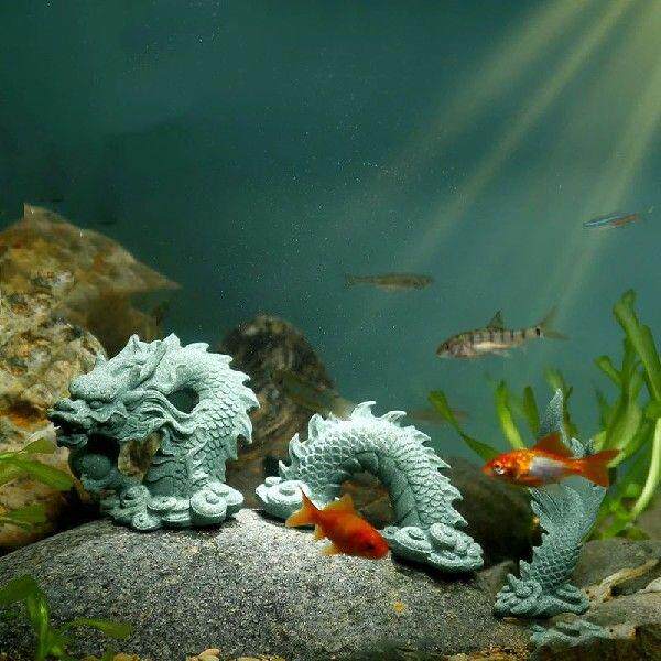1Set Chinese Style Stone Dragon Aquarium Micro Landscape