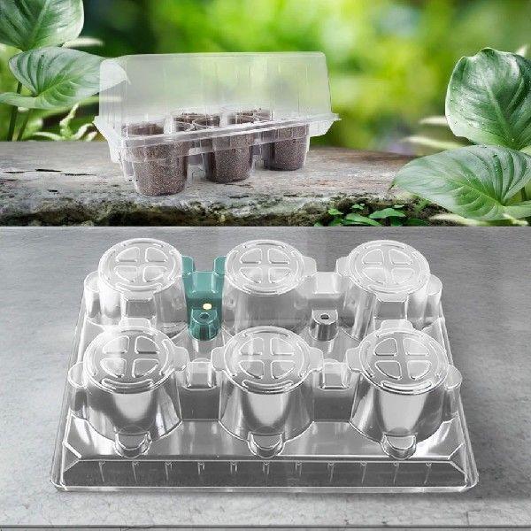Nursery Cup Tray Kit with 6 Seedling Cups Adjustable Vented