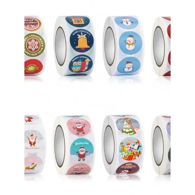 500pcs Round Labels Stickers Halloween Christmas Sticker Flo