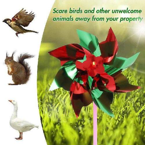 50pcs Bird Repeller Pinwheels Mixed Color Reflective