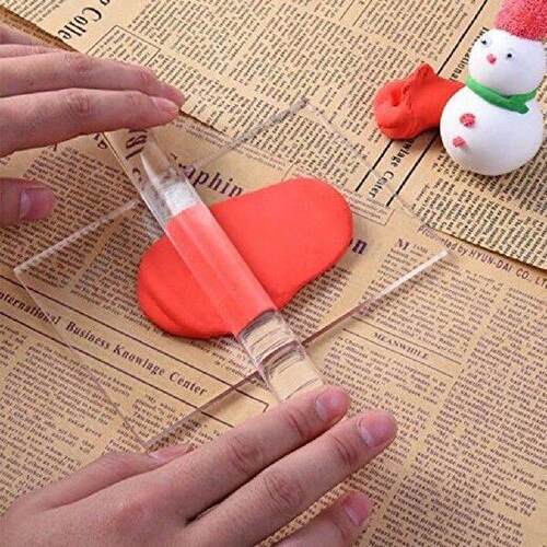 2Pcs/set Acrylic Rolling Pin Rod Bar Stick Roller Brayer
