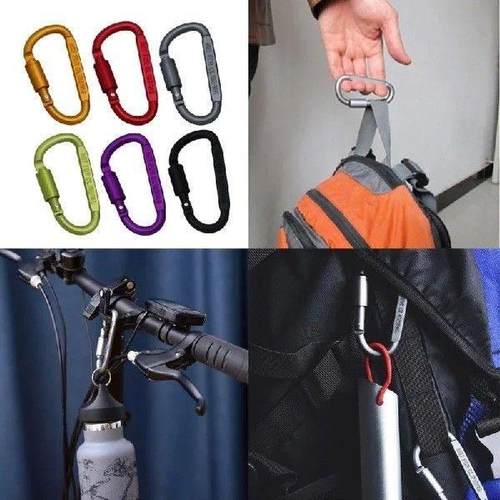 Aluminum Locking Carabiner Hook D-Shape Climbing Carabiner
