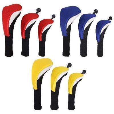 3Pcs Golf Headcovers Golf Wood Head Covers Protective Sleeve