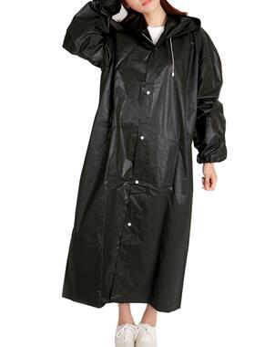 1pc EVA Raincoat Women/Men With Hat Buttons Slicker Poncho R