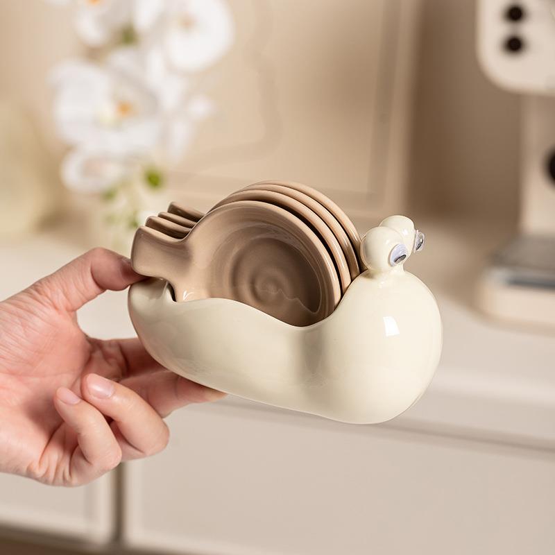 Snail Ceramic Small Plate Cute Sauce Plate Set