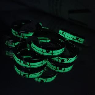 Fiber Carbon Ring Hot Jewe Electrocardiogram Luminous Couple