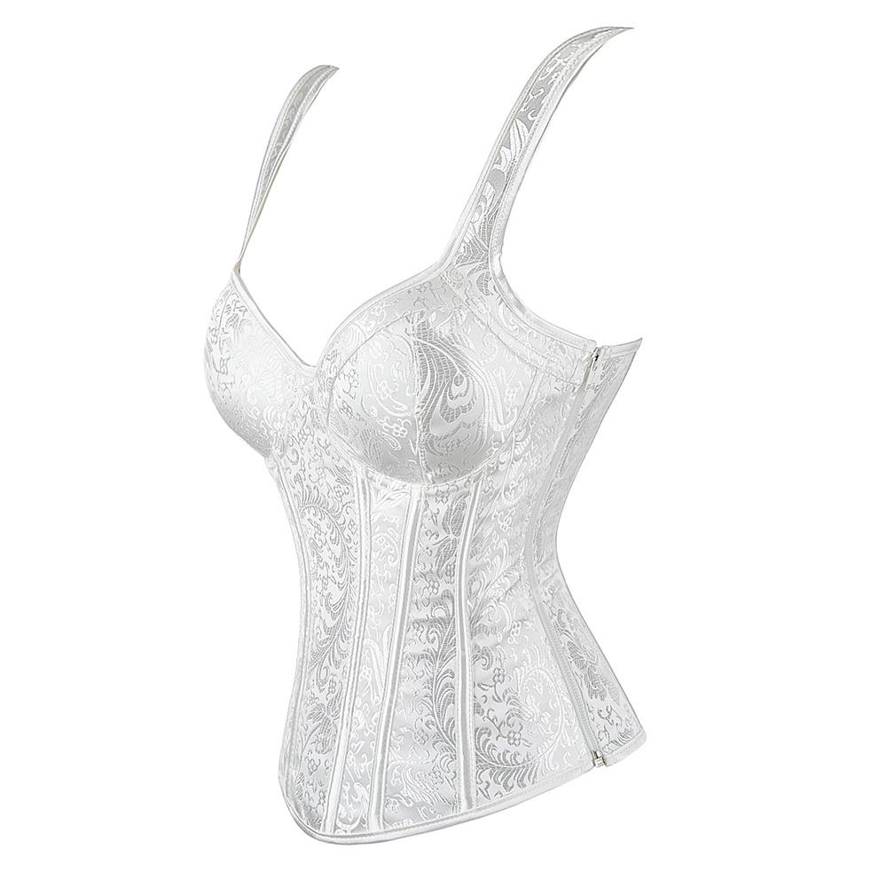 Steampunk Corset with Cup Lingerie Zipper Side Straps Overbu