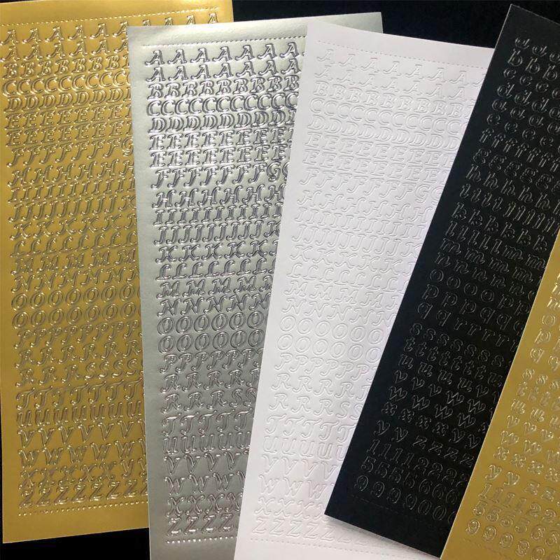 2 Sheets Number Letters Alphabet Plaid Decorative Stickers f