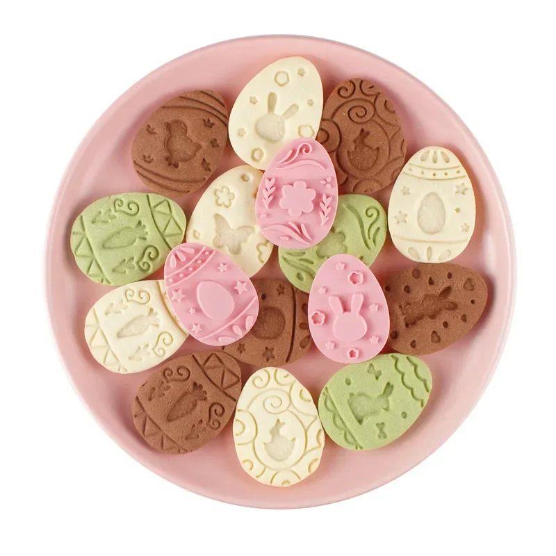 8/9Pcs DIY Easter Sauce Sandwich Biscuit Mold Cartoon Bunny