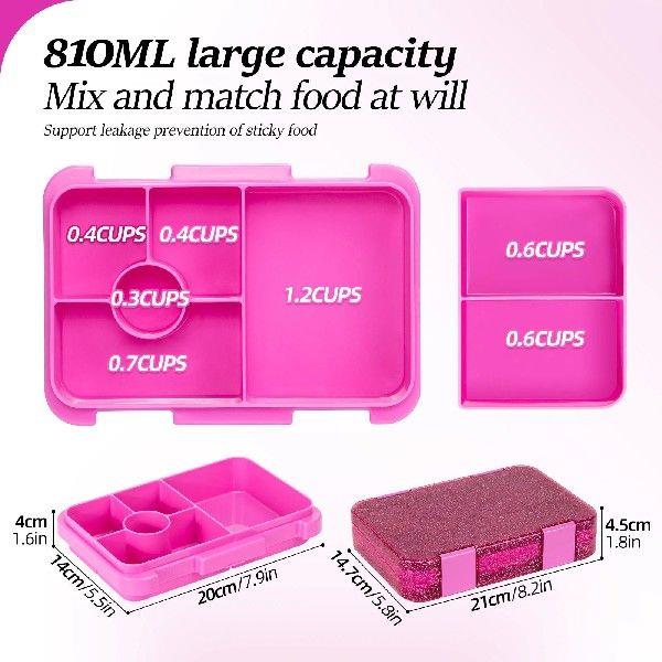 Glitter Style Kids Bento Lunch Box with 5 Compartments