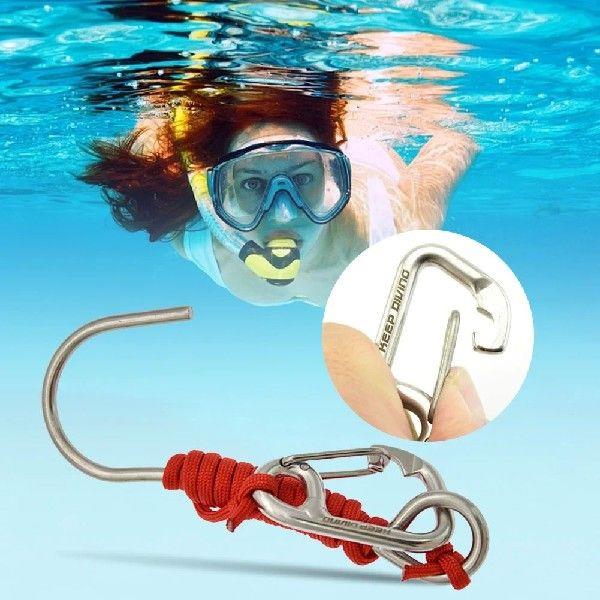 Scuba Diving Reef Hook 120cm Spiral Coil Lanyard Diving