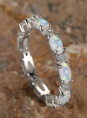 Imitation Opal Promise Rings for Women Statement Finger Acce